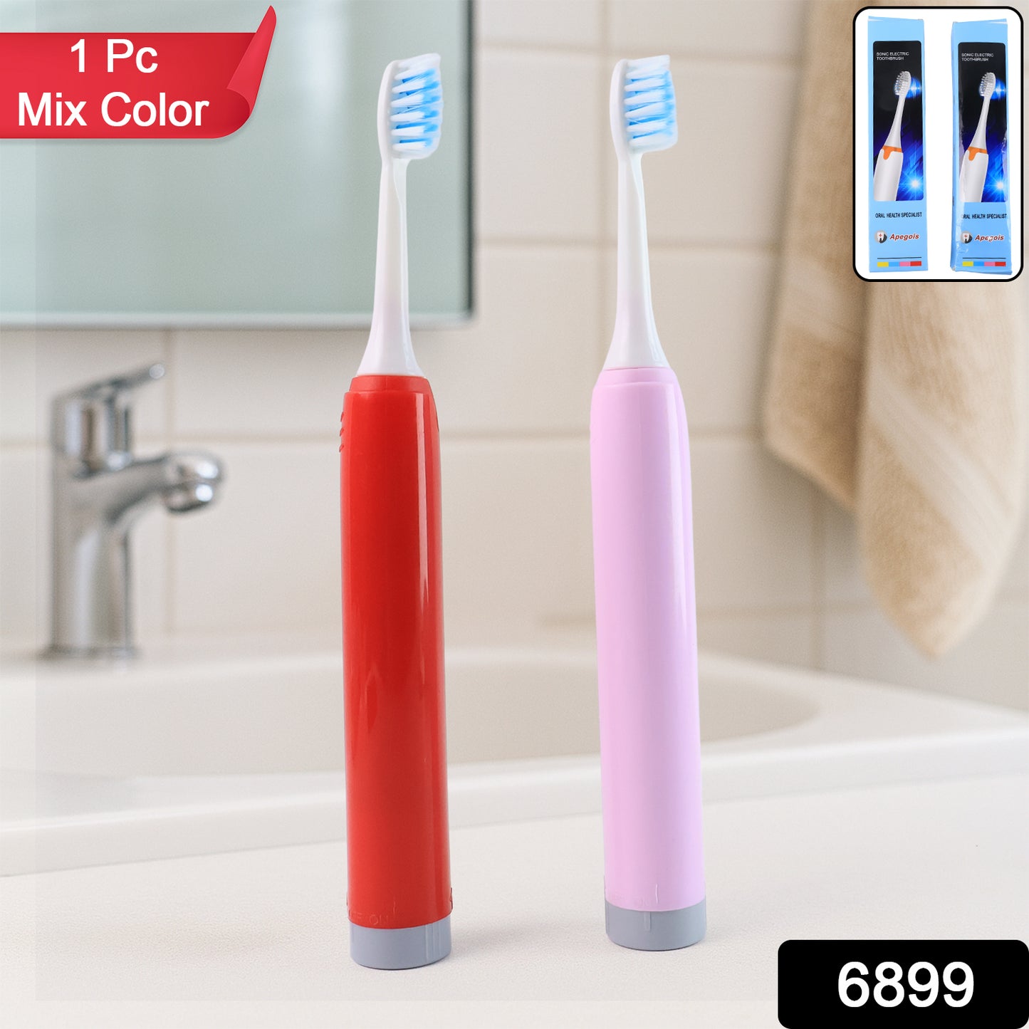 Battery-operated Electric Toothbrush With Replaceable Head (1 Pc)